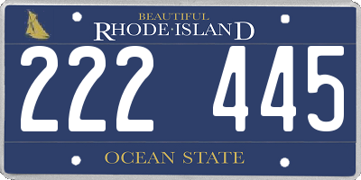 RI license plate 222445