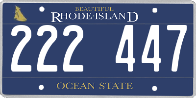 RI license plate 222447