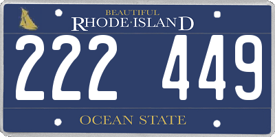 RI license plate 222449