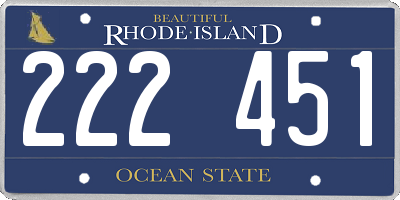 RI license plate 222451