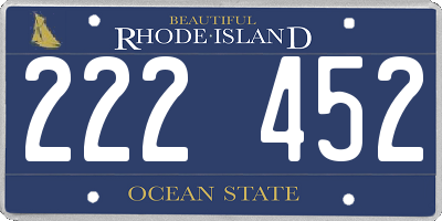 RI license plate 222452