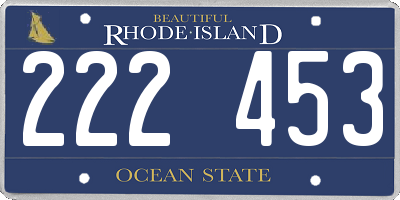 RI license plate 222453