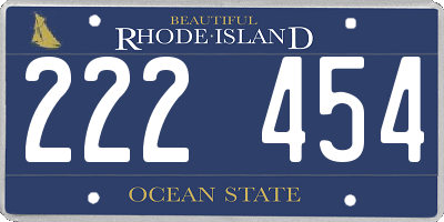 RI license plate 222454