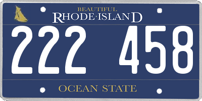 RI license plate 222458
