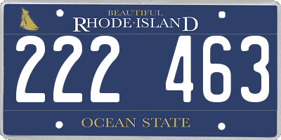 RI license plate 222463