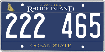 RI license plate 222465
