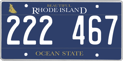 RI license plate 222467
