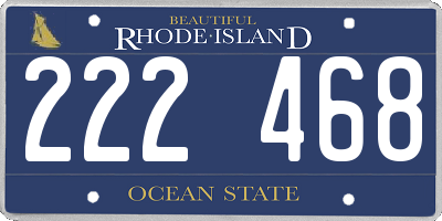 RI license plate 222468