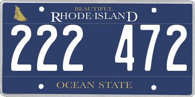 RI license plate 222472