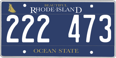 RI license plate 222473