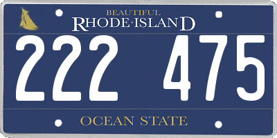 RI license plate 222475