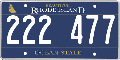 RI license plate 222477