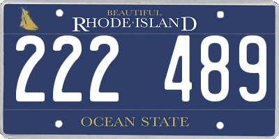 RI license plate 222489