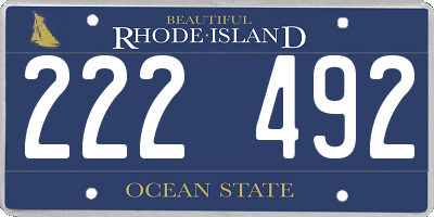 RI license plate 222492