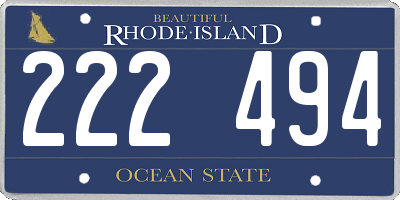 RI license plate 222494