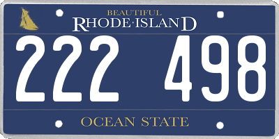 RI license plate 222498