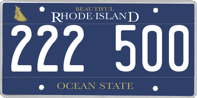 RI license plate 222500