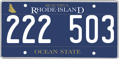 RI license plate 222503