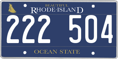 RI license plate 222504