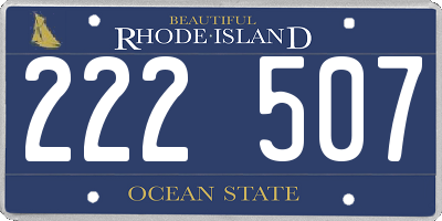 RI license plate 222507