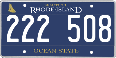 RI license plate 222508