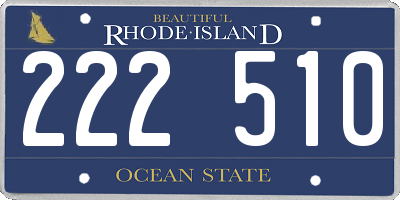 RI license plate 222510