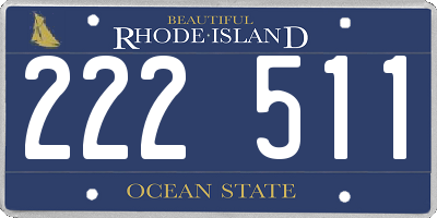 RI license plate 222511