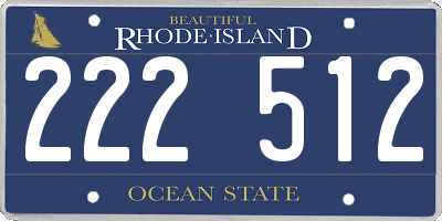 RI license plate 222512