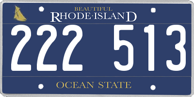 RI license plate 222513