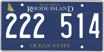 RI license plate 222514
