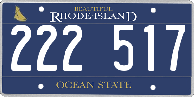 RI license plate 222517