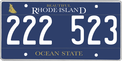 RI license plate 222523