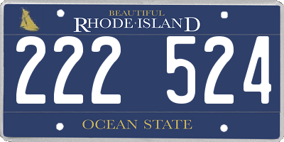 RI license plate 222524