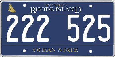 RI license plate 222525