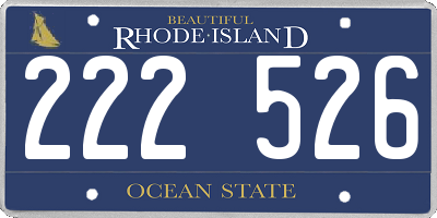 RI license plate 222526