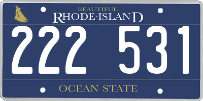 RI license plate 222531