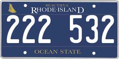 RI license plate 222532