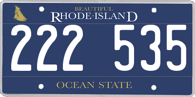 RI license plate 222535