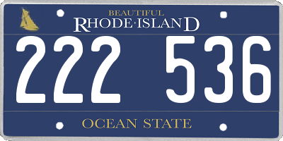 RI license plate 222536