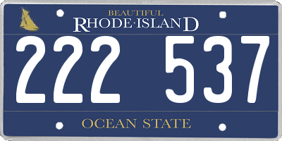 RI license plate 222537