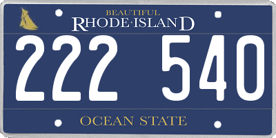 RI license plate 222540