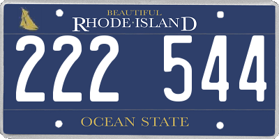 RI license plate 222544