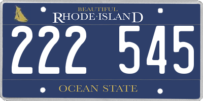 RI license plate 222545