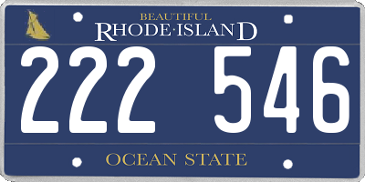 RI license plate 222546