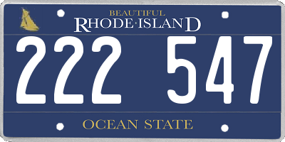 RI license plate 222547