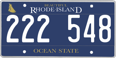 RI license plate 222548
