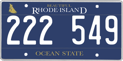 RI license plate 222549