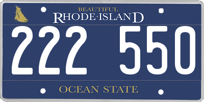 RI license plate 222550
