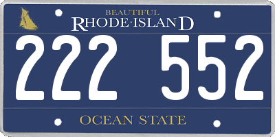 RI license plate 222552