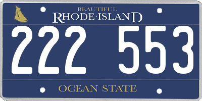 RI license plate 222553